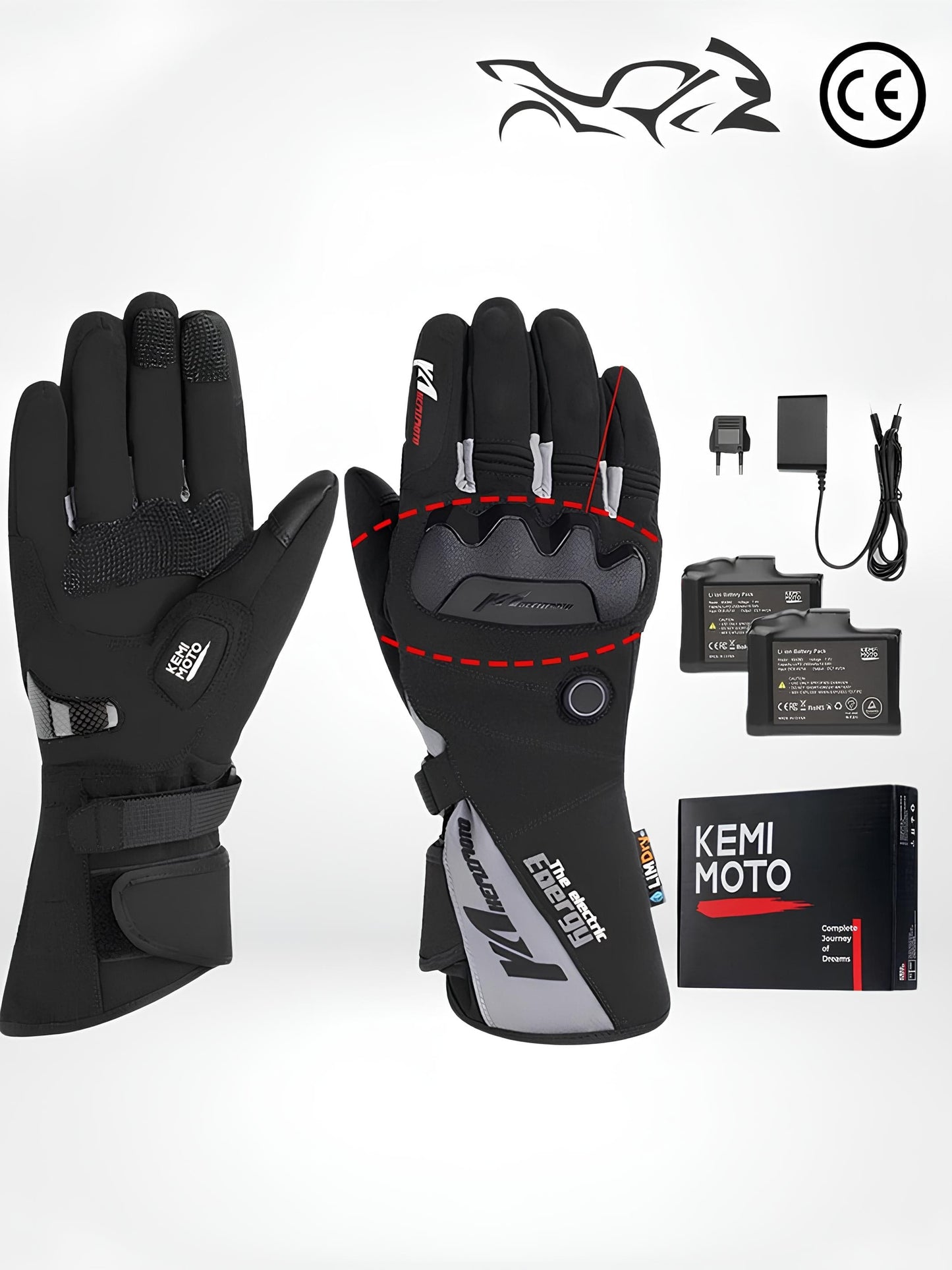GantsDeStyle® 8012BK For Moto / M Gants chauffants | Moto