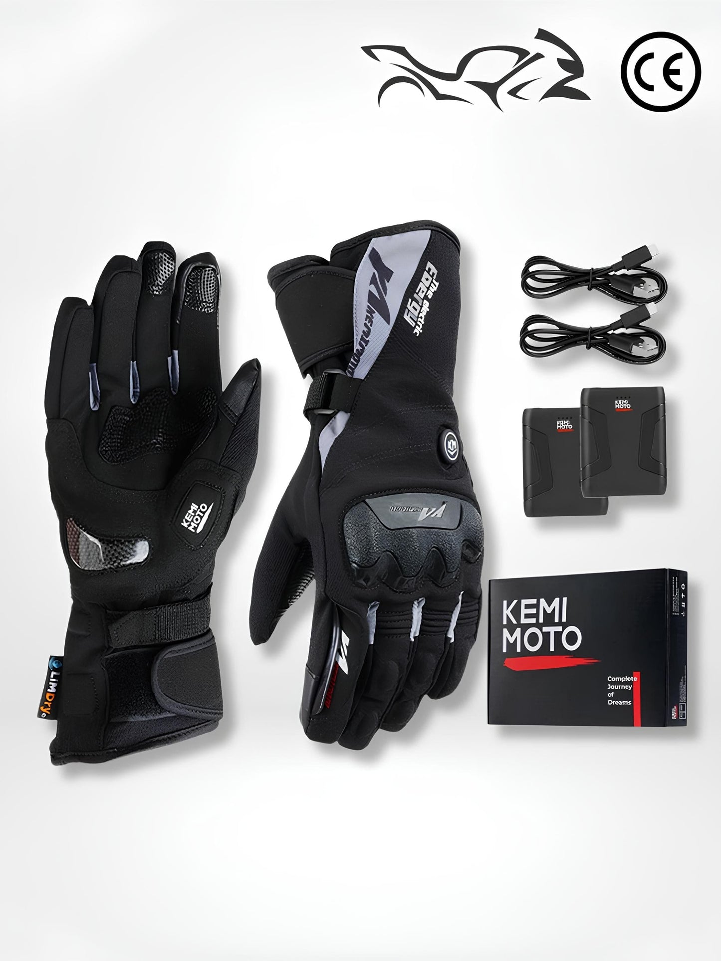GantsDeStyle® 8012BK PRO / M Gants chauffants | Moto