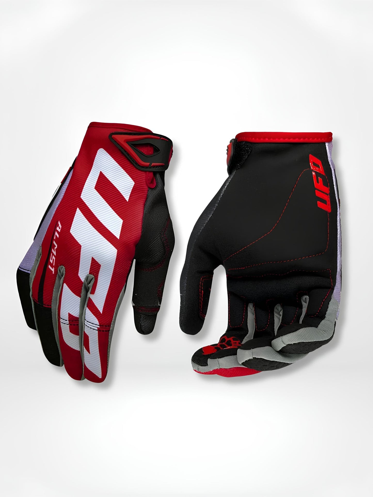 GantsDeStyle® Gray Red / XL Gants moto | Enduro > Cross