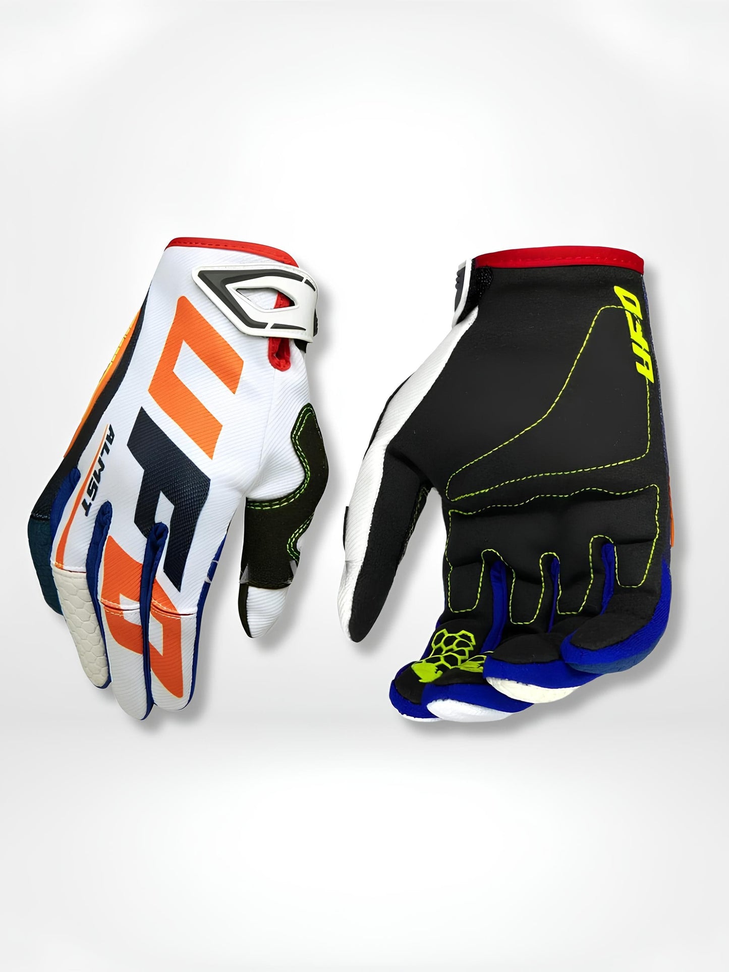 GantsDeStyle® White Orange / XL Gants moto | Enduro > Cross