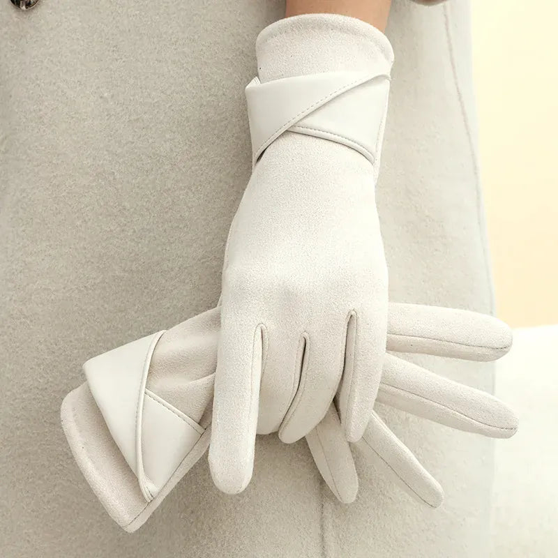 GantsDeStyle® Beige / Taille Unique Gants Femme Daim Premium | Élégance & Chaleur Hivernale