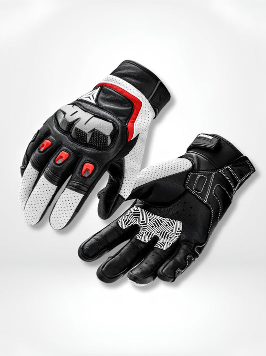 GantsDeStyle® Black White Gloves / XL Gants moto | Cuir et Carbone