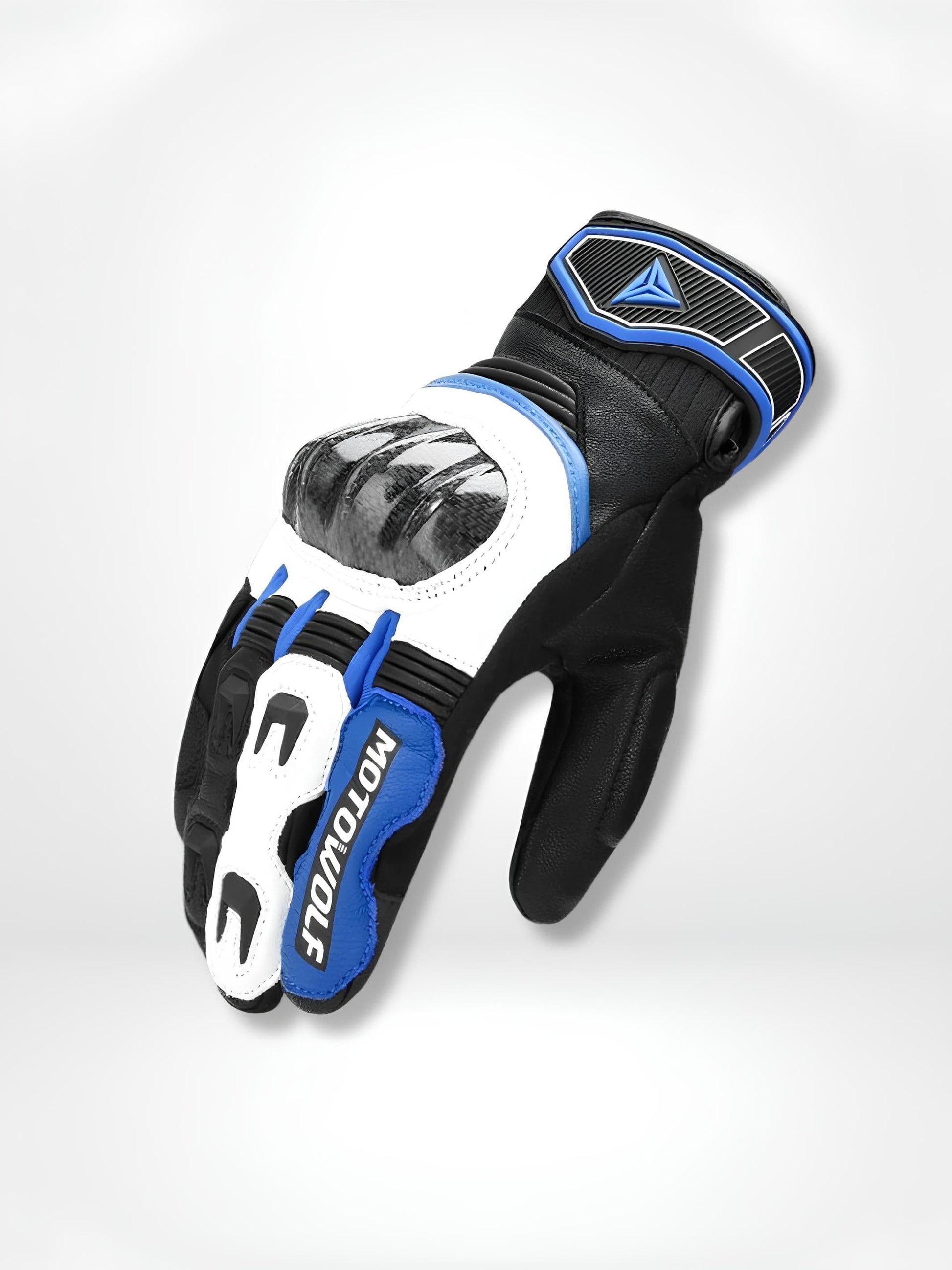 GantsDeStyle® Blue leather gloves / M Gants moto | Vega Version