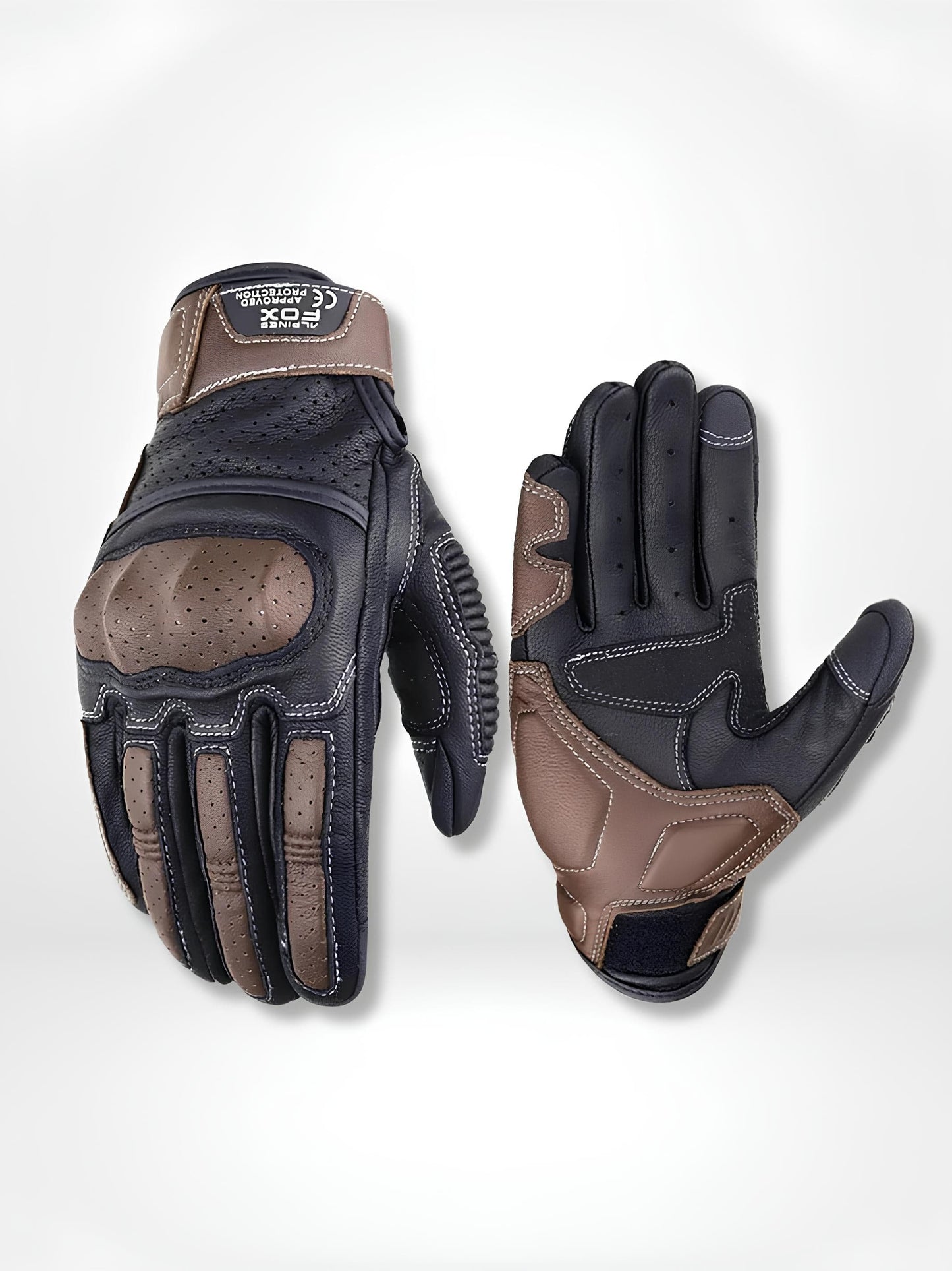 GantsDeStyle® Brown / XXL Gants moto | Homologué Vintage