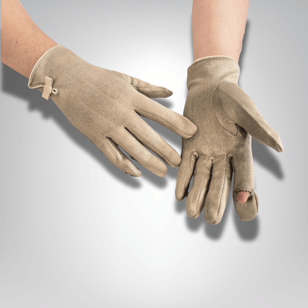 GantsDeStyle® Doigts dégagés Beige / One Size Gants Femme Cuir | Élégance & Raffinement