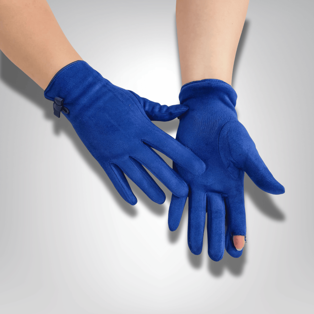 GantsDeStyle® Doigts dégagés Bleu / One Size Gants Femme Cuir | Élégance & Raffinement