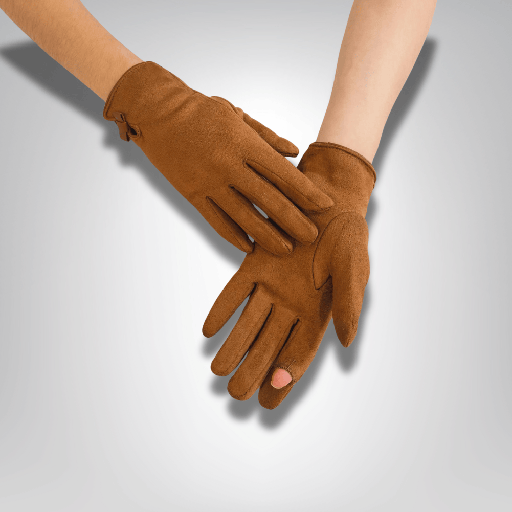 GantsDeStyle® Doigts dégagés Caramel / One Size Gants Femme Cuir | Élégance & Raffinement