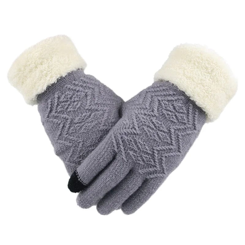 GantsDeStyle® Gray / Free Size Gants femme | Tricotés Chaud