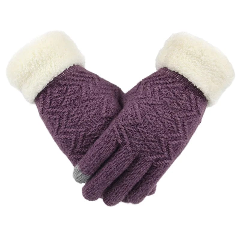 GantsDeStyle® Purple / Free Size Gants femme | Tricotés Chaud