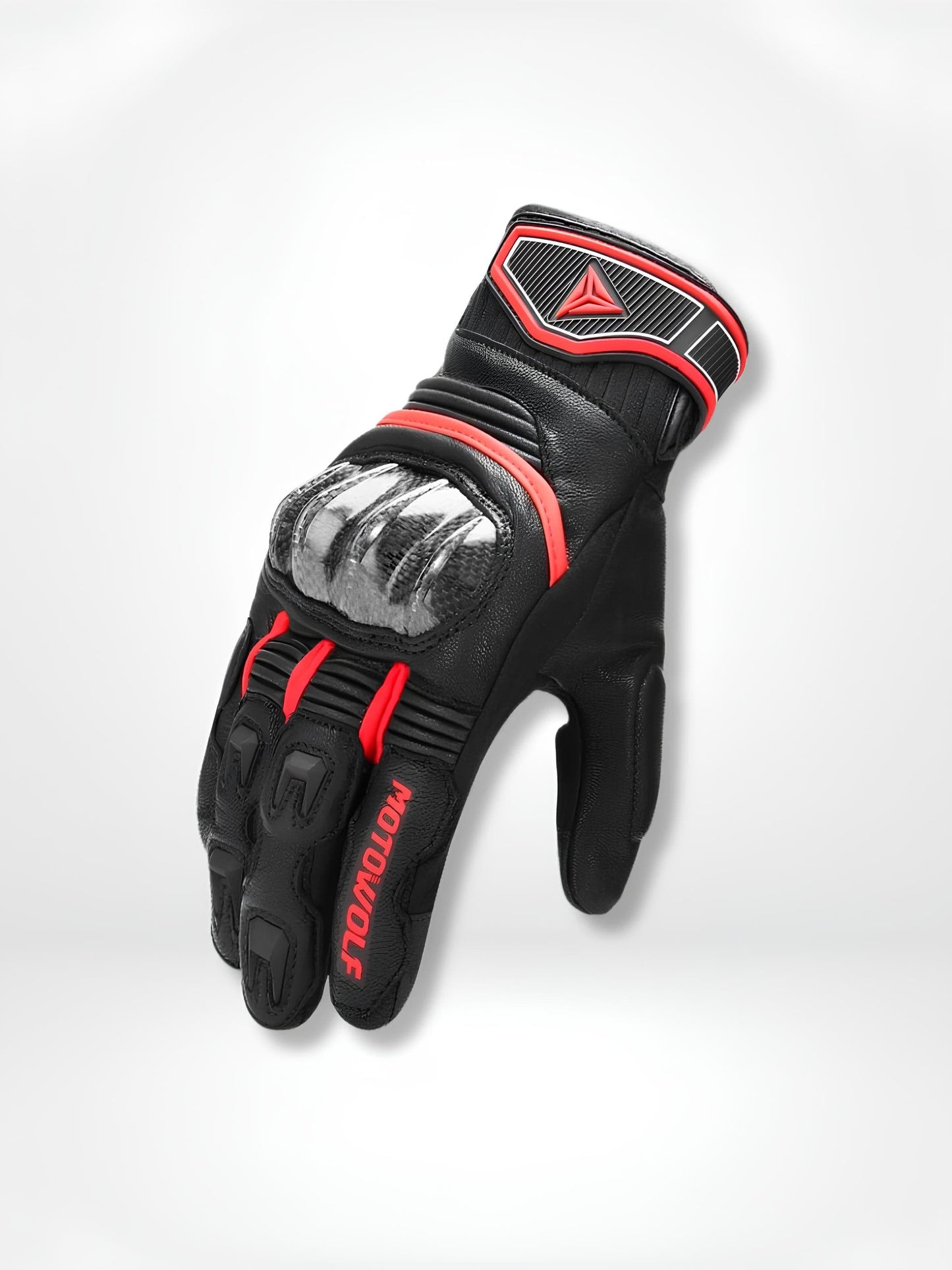 GantsDeStyle® Red leather gloves / M Gants moto | Vega Version