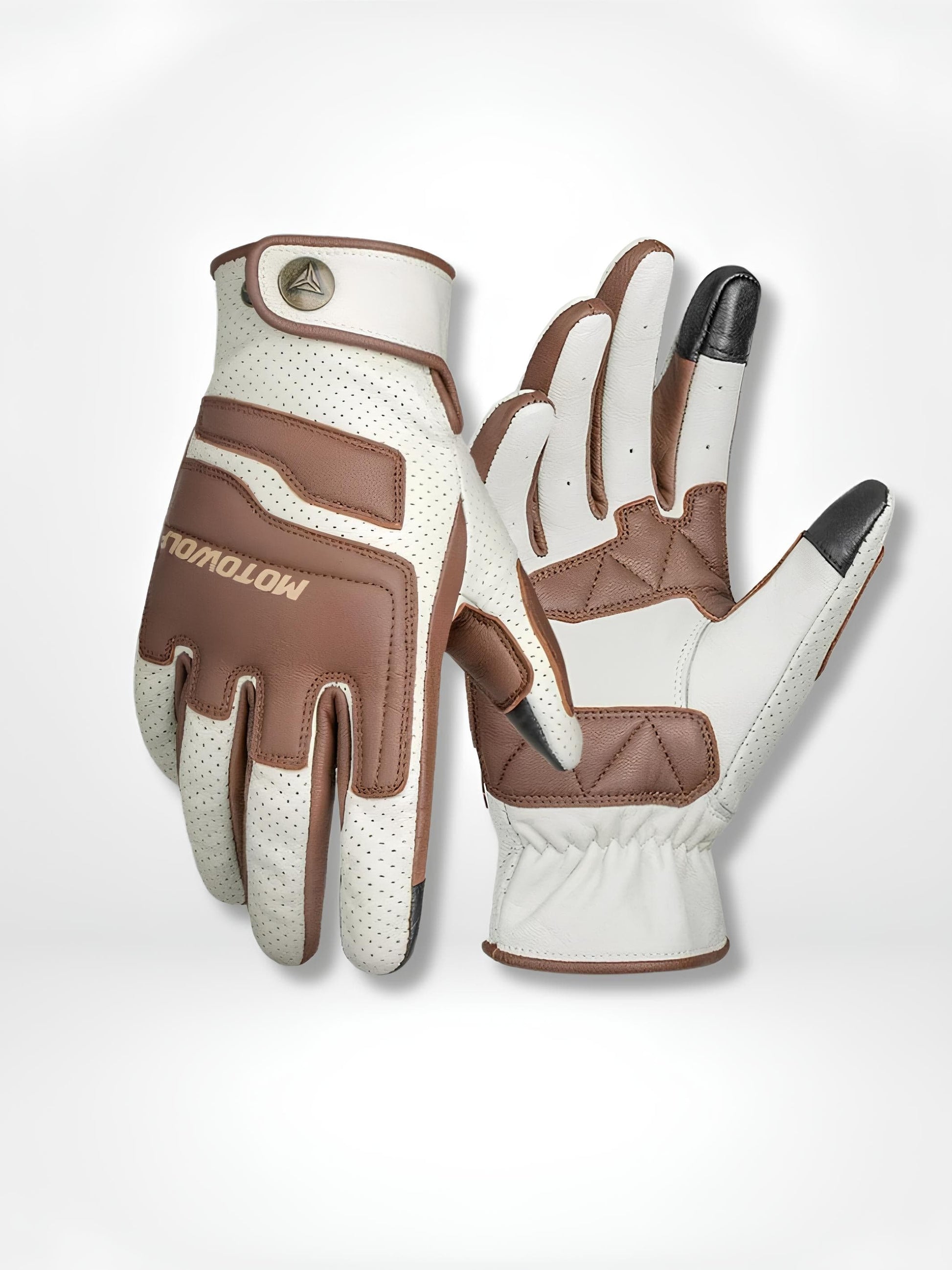 GantsDeStyle® White / M Gants moto | Rétro Version 1