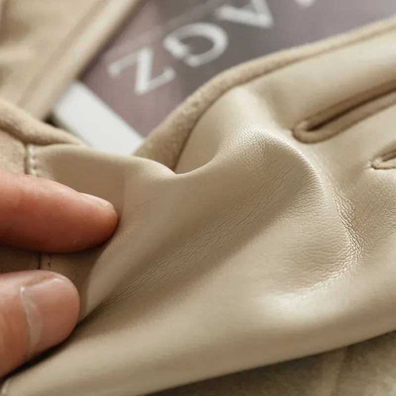 GantsDeStyle® Women Winter Thick Suede Leather Gloves Fashion Elegant Retro Cycling Drive Keep Warm Touch Screen Windproof  Soft Comfortable