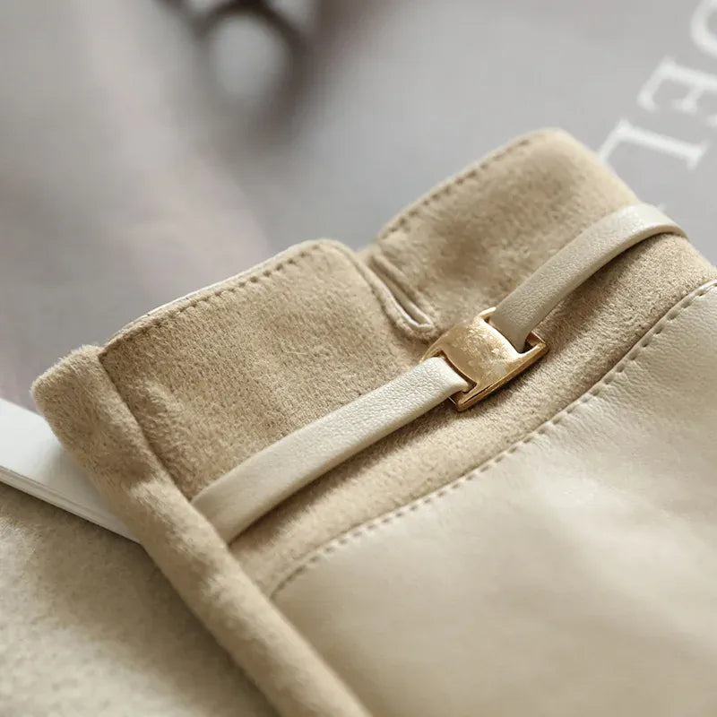 GantsDeStyle® Women Winter Thick Suede Leather Gloves Fashion Elegant Retro Cycling Drive Keep Warm Touch Screen Windproof  Soft Comfortable